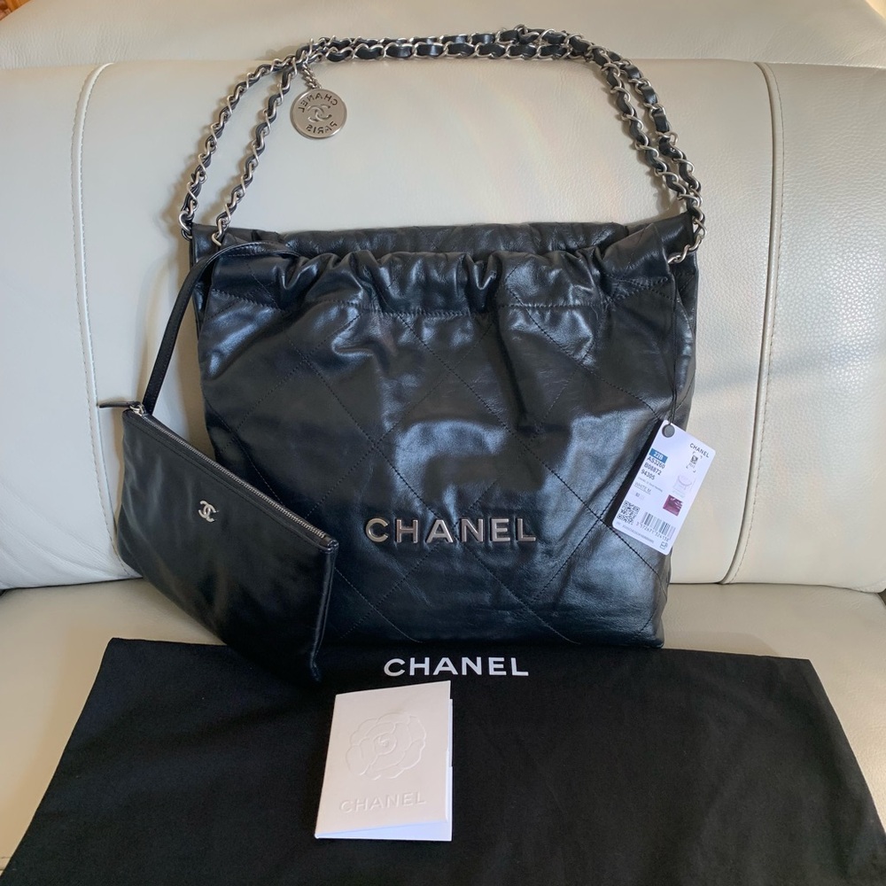 Chanel Small 22 Bag Black with Silver Hardware